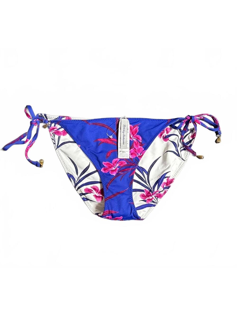 TOMMY BAHAMA reversible side tie w gold tassle hardware size XS bikini bottom